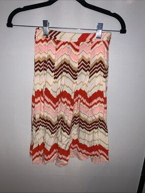 Vintage Ellen Tracy Chevron Pleated Skirt Girls 5 / 22” waist